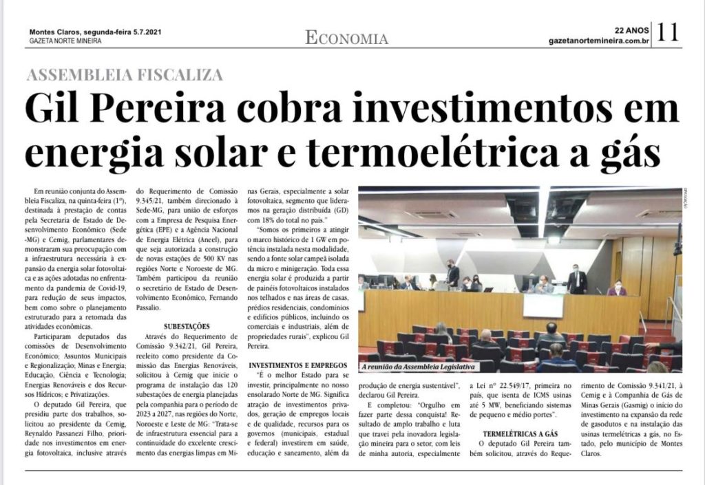 cemig, energia, secretaria do estado de desenvolvimento, sede, instalação, norte de minas,